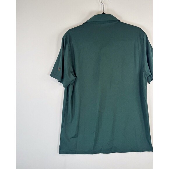 G/Fore Men Polo Shirt Green Classic Short Sleeve Performance Golf Stretch Medium - Picture 8 of 10